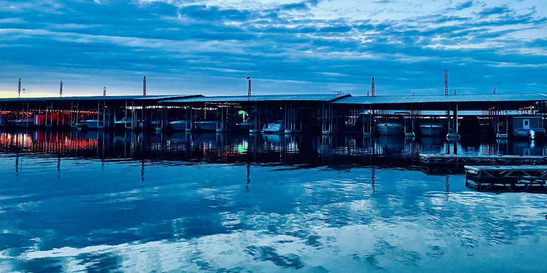 blue afternoon boatyard